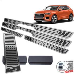 Descanso + Soleira Audi Q3 2020 2021 Preto Baixo Relevo
