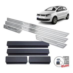 Soleira Volkswagen Fox Prime 2010 A 2014 Prata Alto Relevo