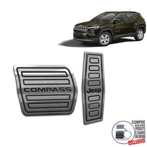 Pedaleira Automático Aço Inox Jeep Compass 2022 Preto