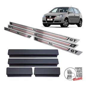 Soleira Volkswagen Polo GT 2009 2010 Preto Baixo Relevo