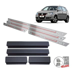 Soleira Volkswagen Polo GT 2009 2010 Prata Baixo Relevo
