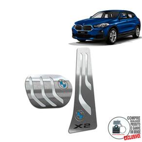 Pedaleira Automático Em Inox Bmw X2 2018 A 2022 Prata