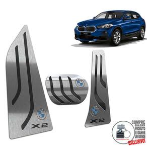 Pedaleira Automático + Descanso Bmw X2 2018 A 2022 Preto