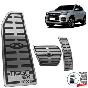 Descanso + Pedaleira Chery Tiggo 5X TXS 2019 A 2022 Preto