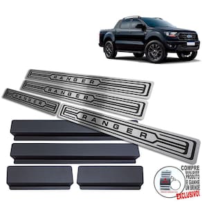 Soleira Baixo Relevo Ford Ranger Black 2021 2022/