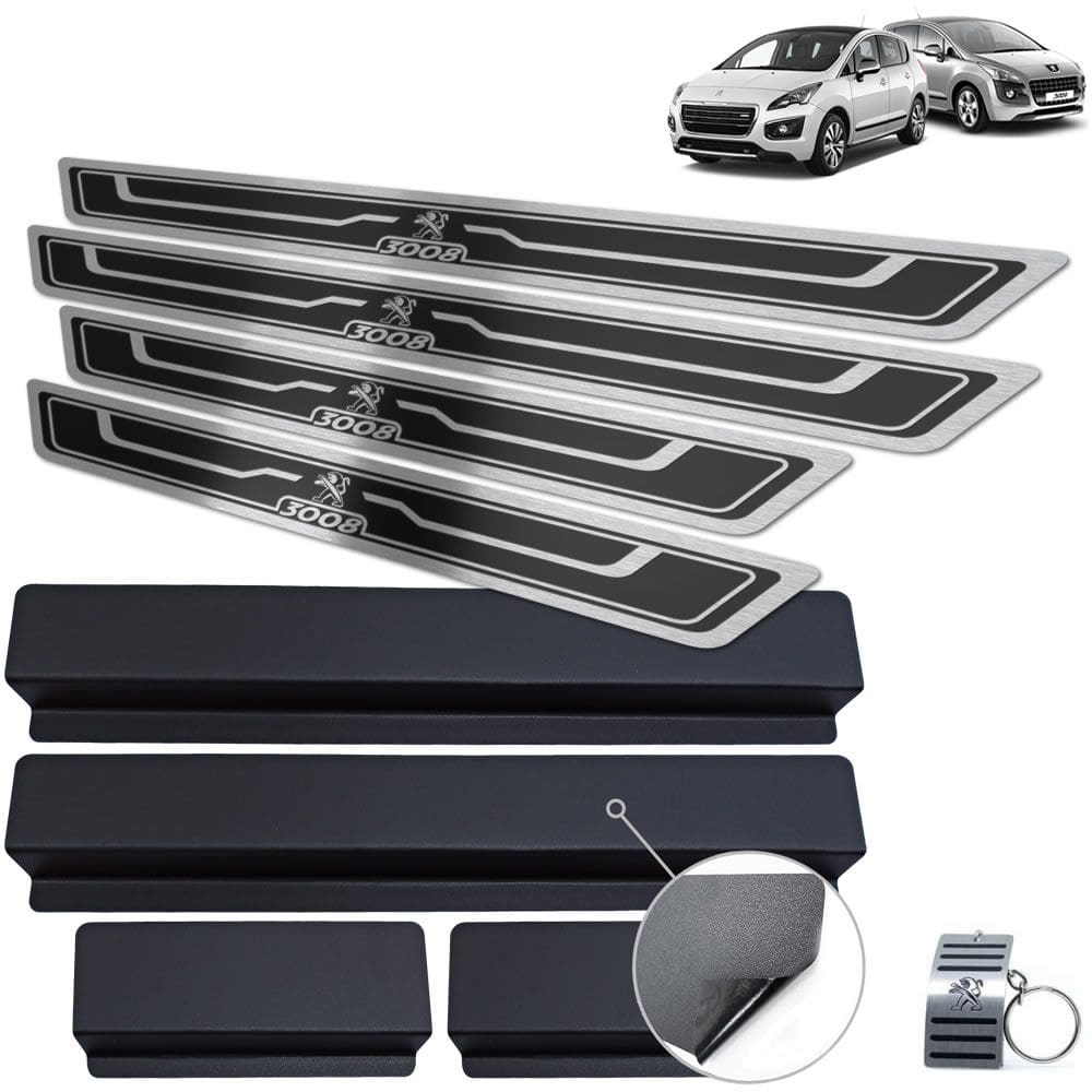 Soleira de Porta Alto Relevo Preto Peugeot 3008 2011 A 2016