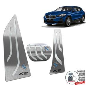 Pedaleira Automático + Descanso Bmw X2 2018 A 2022 Prata