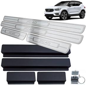 Soleiras de Portas Aço Inox Prata Volvo XC40 2018 A 2020