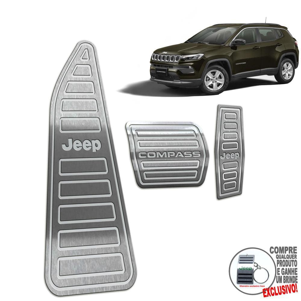 Descanso + Pedaleira Automático Jeep Compass 2022 Prata