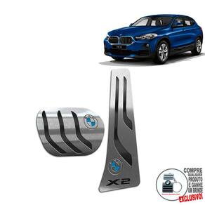 Pedaleira Automático Em Inox Bmw X2 2018 A 2022 Preto