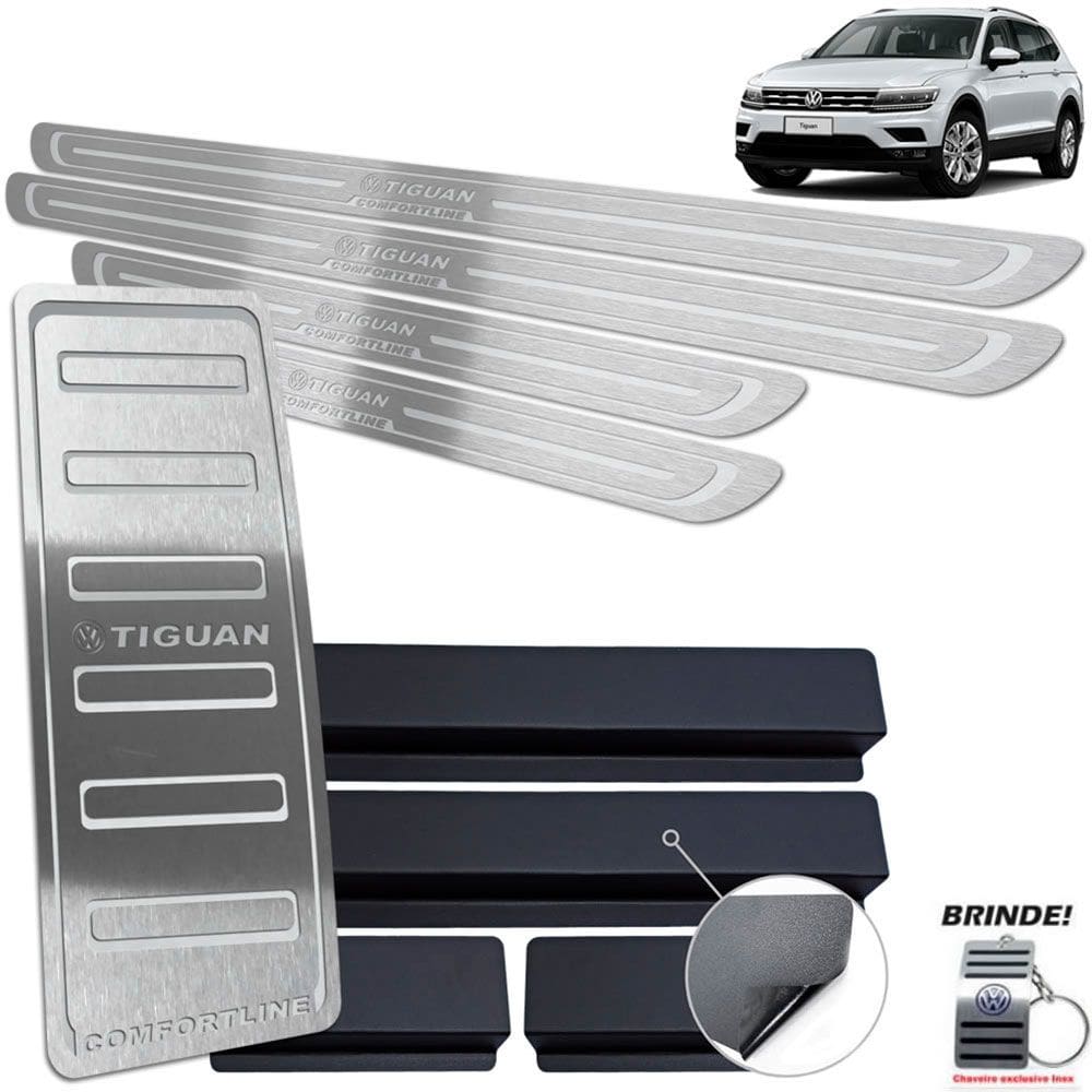 Descanso +Soleira Tiguan Comfortline 2018 A 2020 Prata Baixo