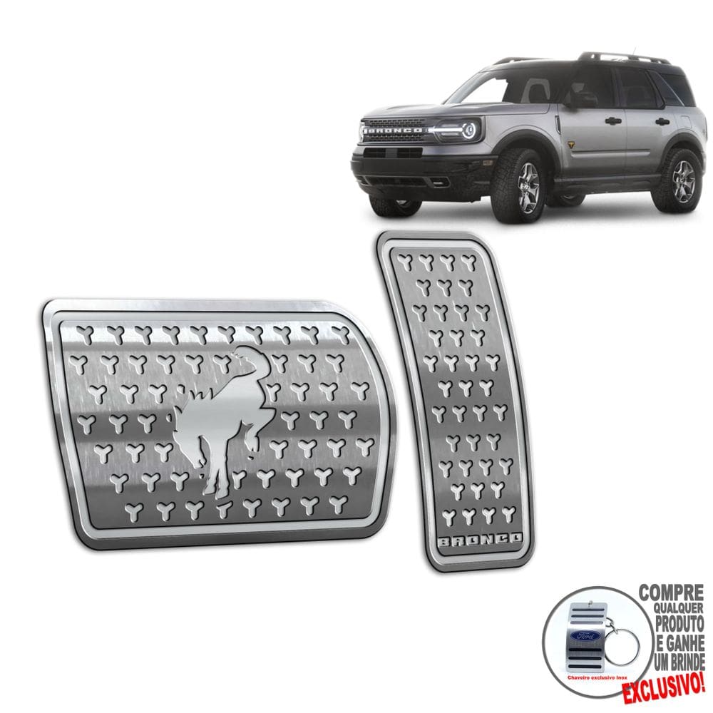 Pedaleira Automático Aço Inox Ford Bronco Sport Prata