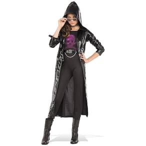 Conjunto preto do casaco gótico Girl Size S 0/2 Traje Belt Jumpsuit