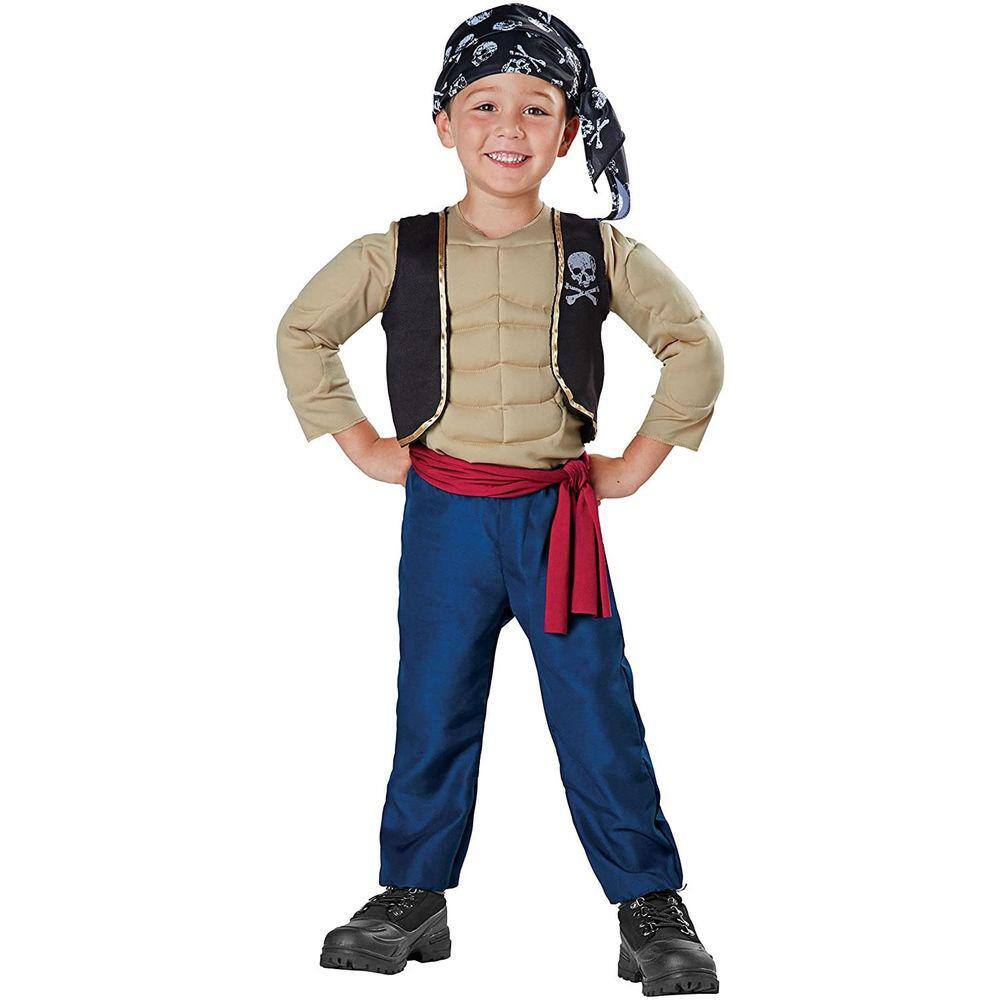 Pirata Ahoy First Mate Muscle Boys Tamanho 2-4T Fantasia Bandana