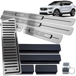 Descanso de Pé + Soleiras Inox Preto Volvo XC40 2018 A 2020