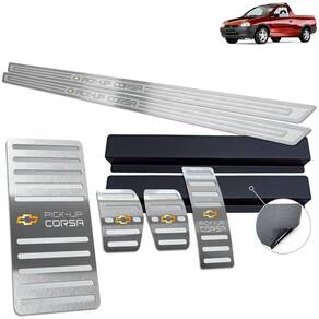 Descanso Pedaleira Soleira Chevrolet Pick-Up Corsa Prata