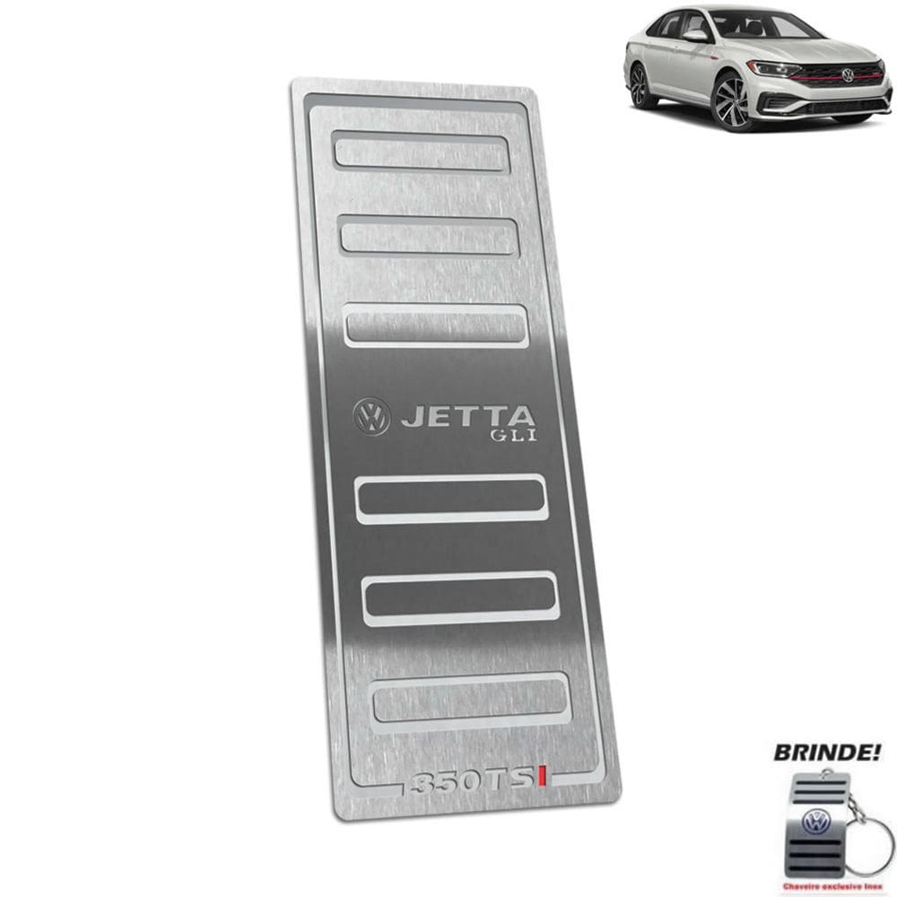 Descanso de Pé Aço Inox Volkswagen Jetta Gli 350 Tsi Prata