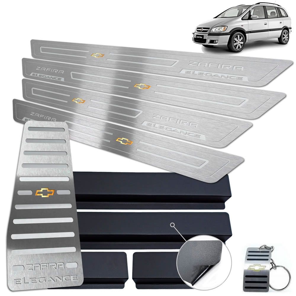 Descanso Soleira Zafira Elegance 2005 2012 Prata Baixo Relev