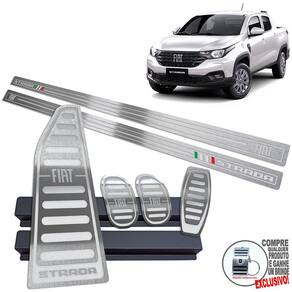 Soleira Pedaleira Manual Descanso Fiat Strada 2021/ Prata