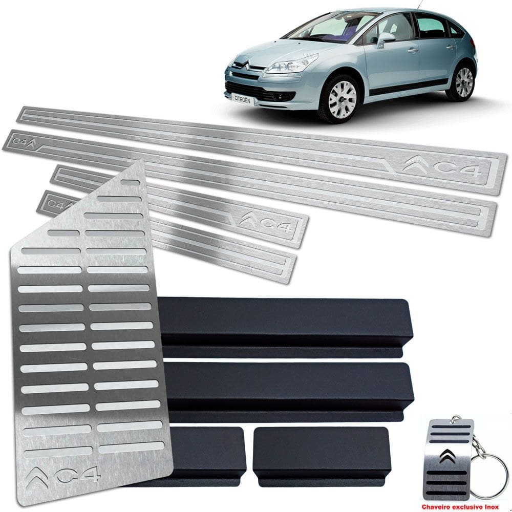 Descanso E Soleira Citroen C4 Hatch Prata Baixo Relevo