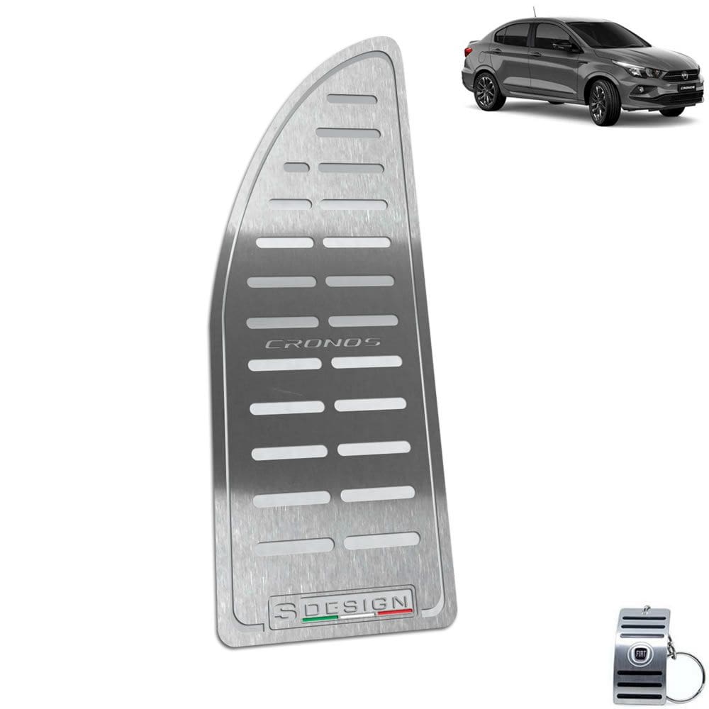 Descanso de Pé Aço Inox Fiat Cronos S- Design Prata