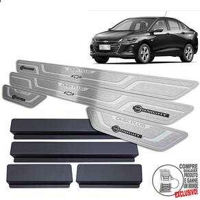 Soleira Onix Plus Midnight 2020 2022 Prata Baixo Relevo
