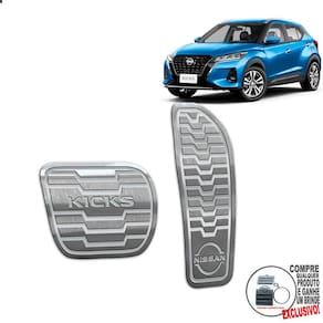Pedaleira Automático Aço Inox Nissan Kicks 2022 / Prata