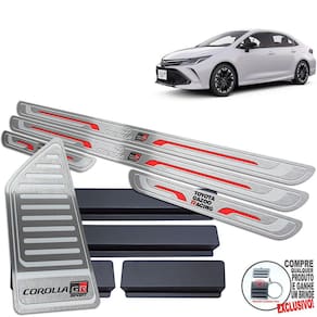 Soleira + Descanso Prata Toyota Corolla Gr Sport 2020 2022
