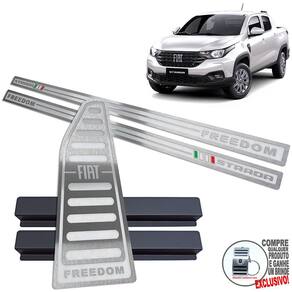 Soleira Descanso Fiat Strada Freedom Prata Alto Relevo