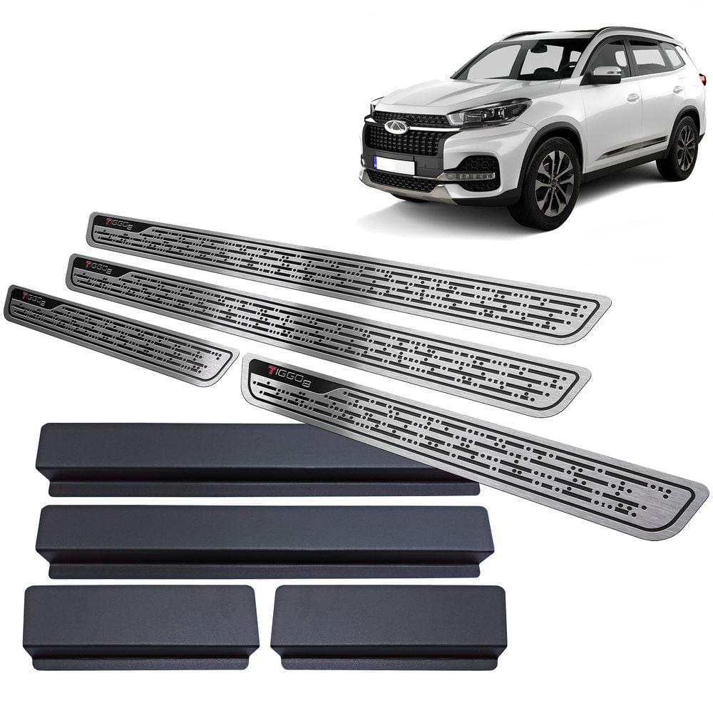 Soleira de Porta Chery Tiggo 8 2021 2022 Preto Baixo Relevo