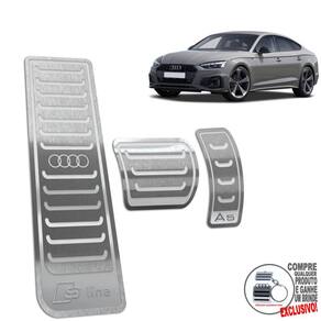 Descanso + Pedaleira Automático Inox Audi A5 S Line Prata