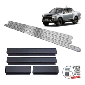 Soleira Chevrolet S10 High Country 2022 Prata Alto Relevo