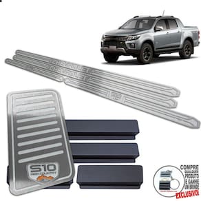 Descanso + Soleira S10 High Country 2022 Prata Alto Relevo