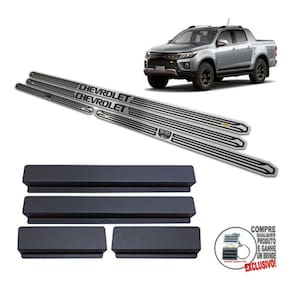 Soleira Chevrolet S10 High Country 2022 Preto Baixo Relevo