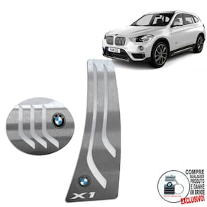 Pedaleira Automático Em Inox Bmw X1 2016 A 2020 Prata