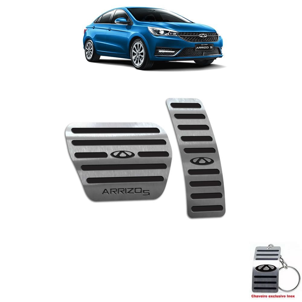 Pedaleira Automático Aço Inox Chery Arrizo 5 Preto