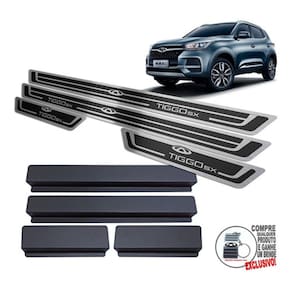 Soleira de Porta Chery Tiggo 5X 2021 2022 Preto Alto Relevo