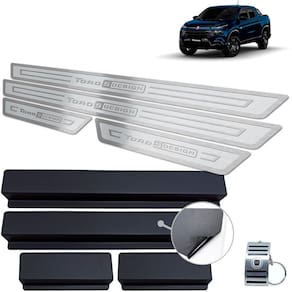 Soleira Fiat Toro S-Design Aço Inox Prata Alto Relevo