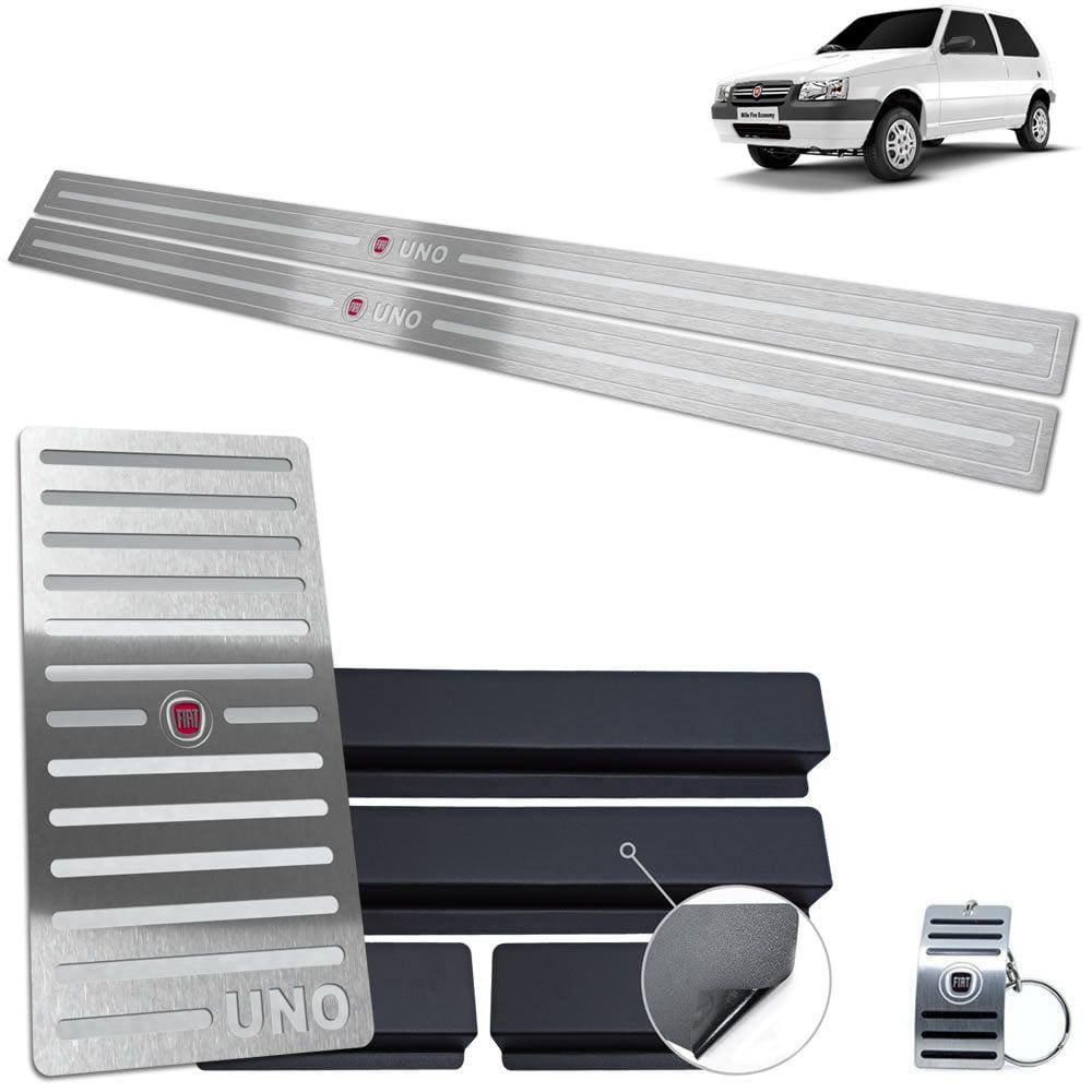 Descanso Soleira Fiat Uno 2004 A 2011 Prata Baixo Relevo