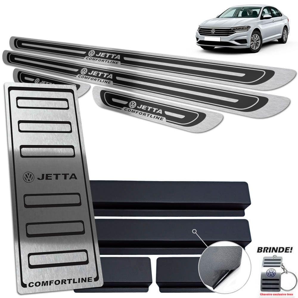 Descanso + Soleira Volkswagen Jetta Comfortline Inox Preto