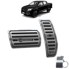 Pedaleira Automático Aço Inox Chevrolet S10 Midnight Preto