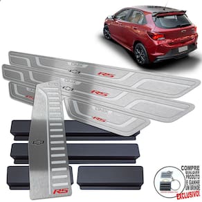 Descanso + Soleira Chevrolet Onix RS Prata Baixo Relevo