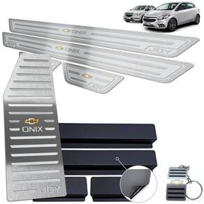 Descanso E Soleira Onix Joy 2013 A 2020 Prata Alto Relevo