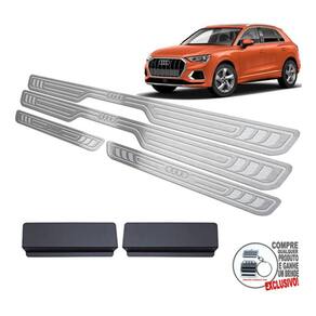 Soleira Aço Inox Audi Q3 2020 2021 Prata Baixo Relevo
