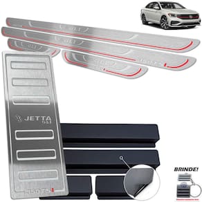Descanso + Soleira Volkswagen Jetta Gli 350 Tsi Prata Inox