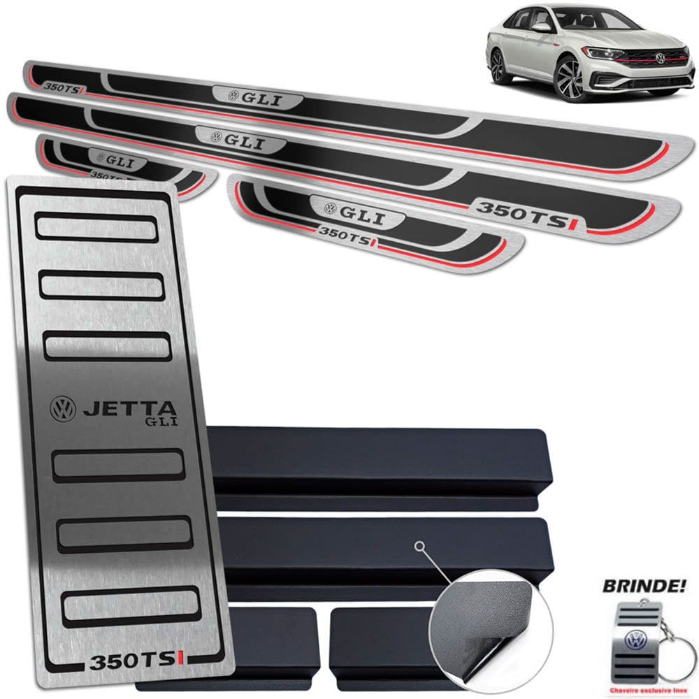 Descanso + Soleira Inox Volkswagen Jetta Gli 350 Tsi Preto