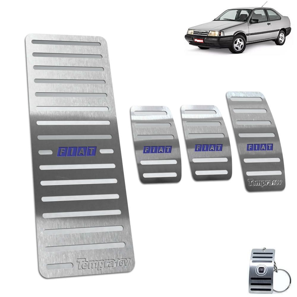 Descanso de Pé + Pedaleira fiat Tempra 1992 A 1999 Aço Inox