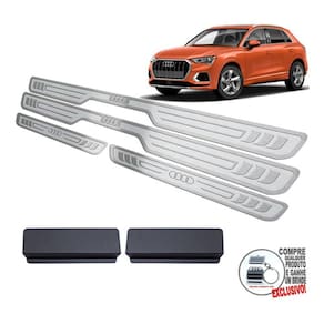 Soleira Aço Inox Audi Q3 2020 2021 Prata Alto Relevo