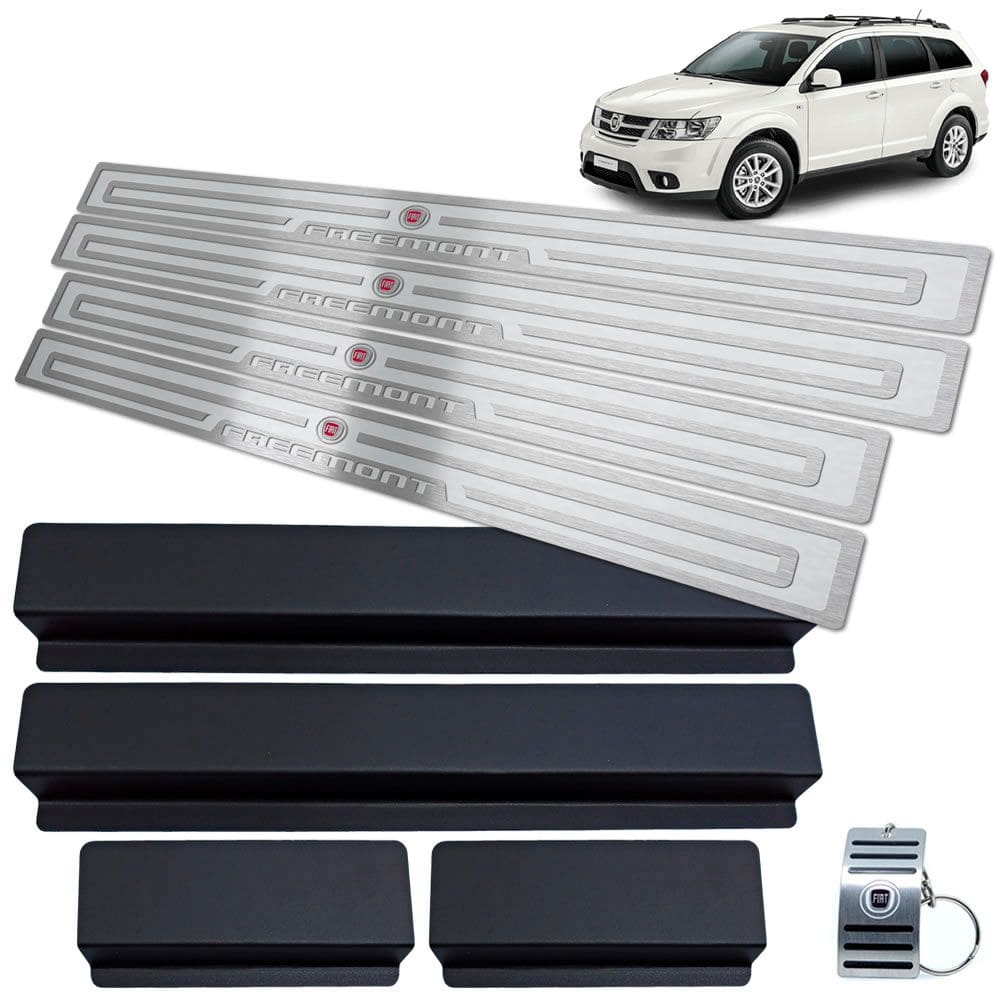 Soleira Em Aco Inox Freemont 2011 A 2015 Prata Alto Relevo