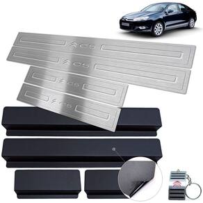 Soleira Baixo Relevo Prata Em Inox Citroen C5 2009 A 2013